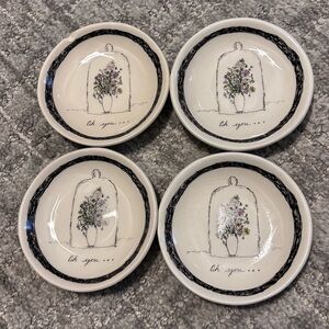 Stoffer Home "Sweet Words" porcelain trinket dishes - set of 4